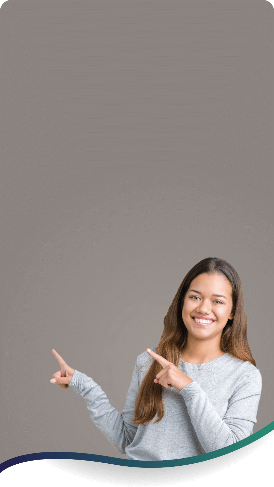 Standing lady with finger pointing